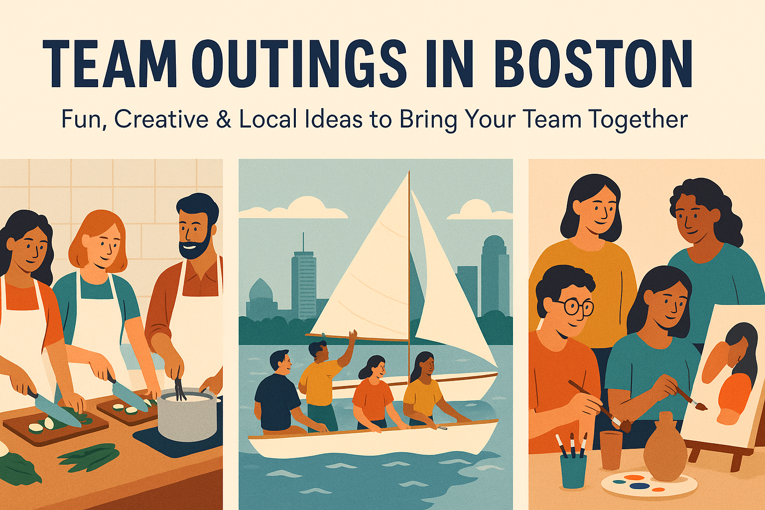 Team Outings in Boston illustration